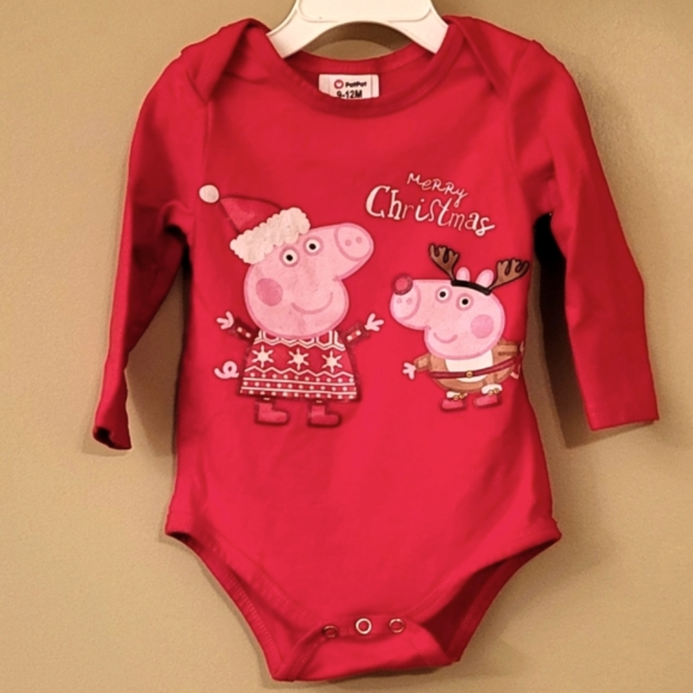 Peppa Pig holiday long sleeve onesie/bodysuit